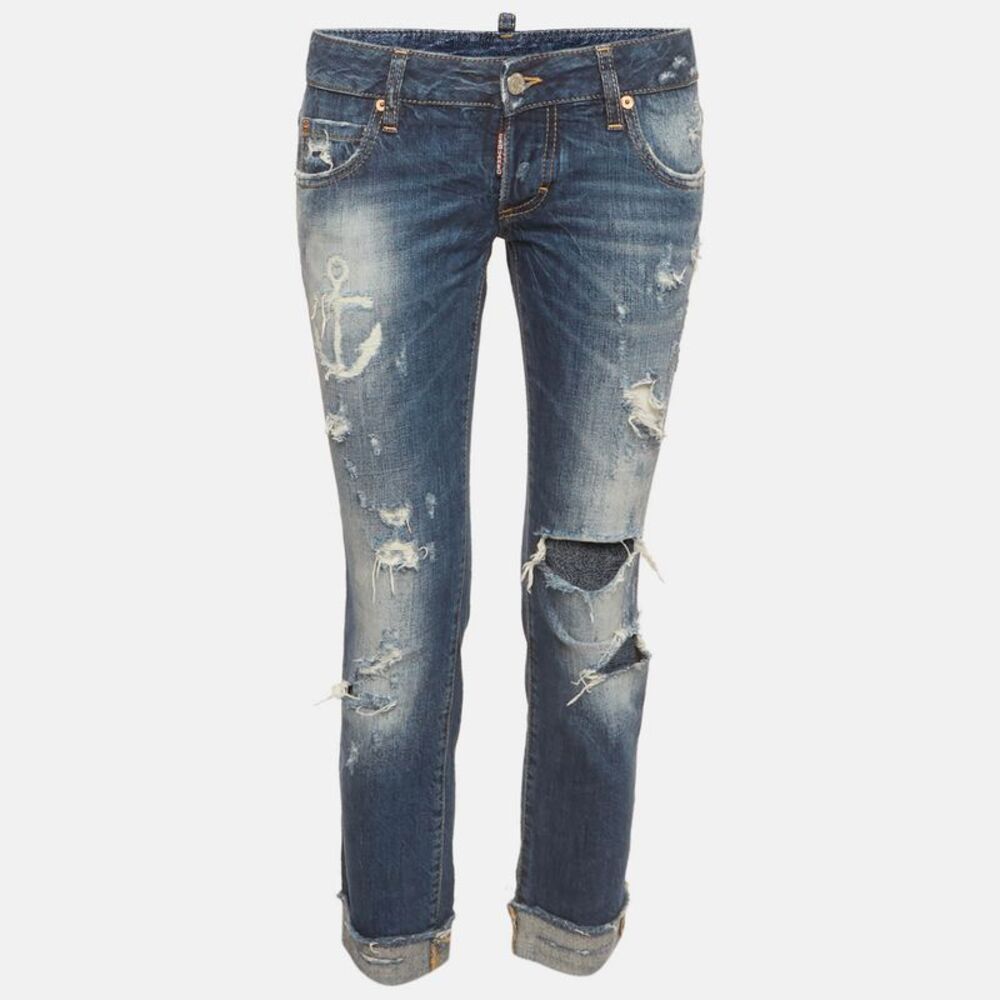 Dsquared2 Blue Distressed Denim Slim Fit Jeans S/waist 29" - Picture 1 of 7
